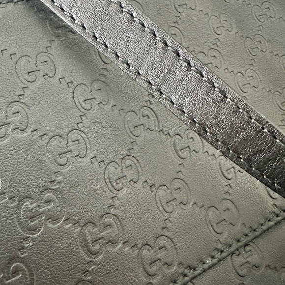 Authentic Gucci Black Sukey Convertible Boston Embossed Leather Shoulder Bag - Picture 14 of 16